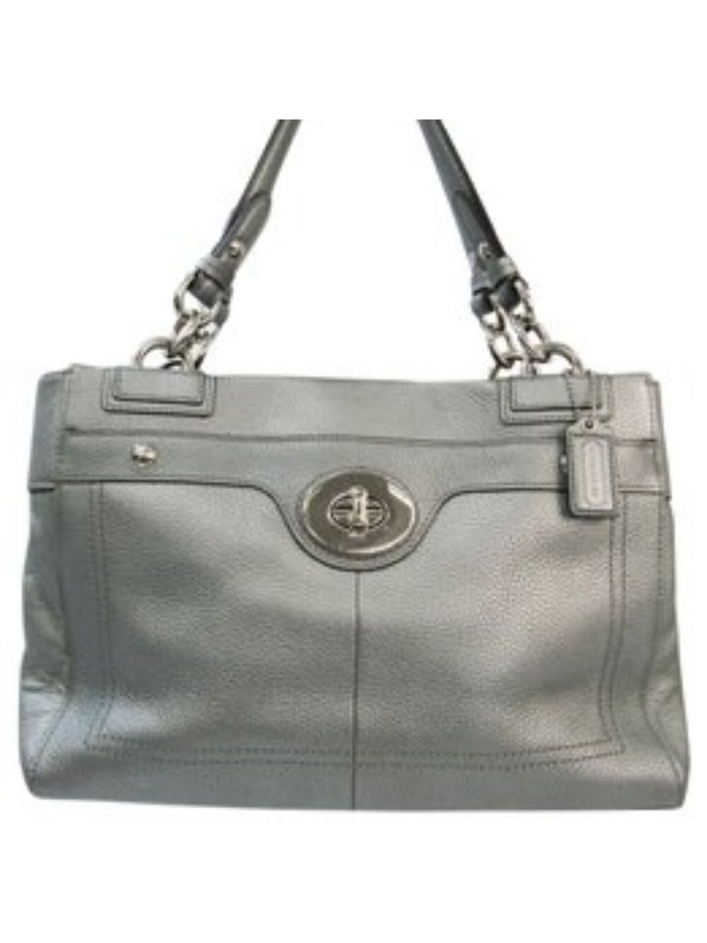 COACH Carryall Penelope F16531 Silver Leather Tote